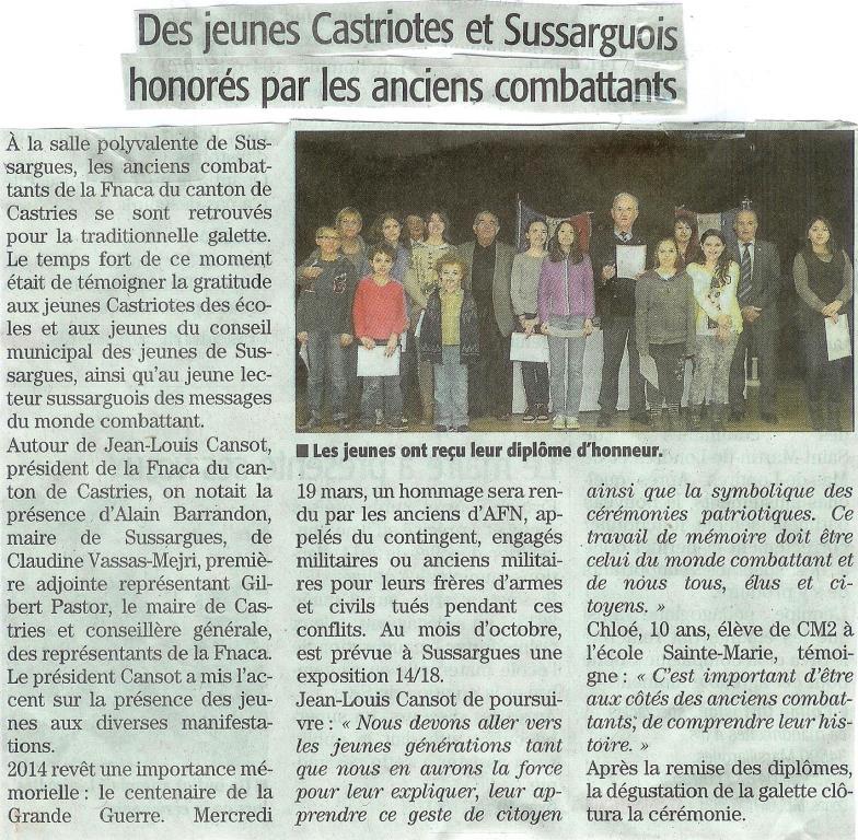 ARTICLE MIDI LIBRE GALETTE 2014 JEUNES RECOMPENSES